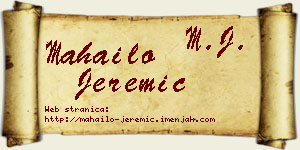 Mahailo Jeremić vizit kartica